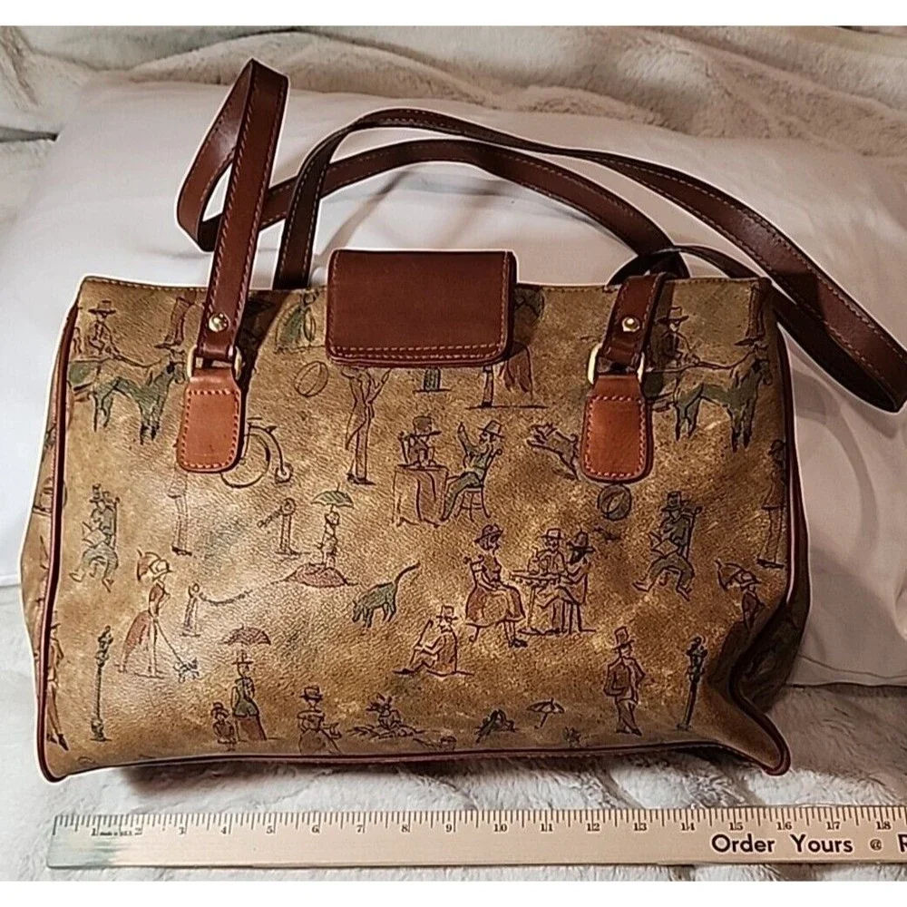 VINTAGE‎ Marchino Italian Leather Large Womens Bag Satchel Purse Venice Street